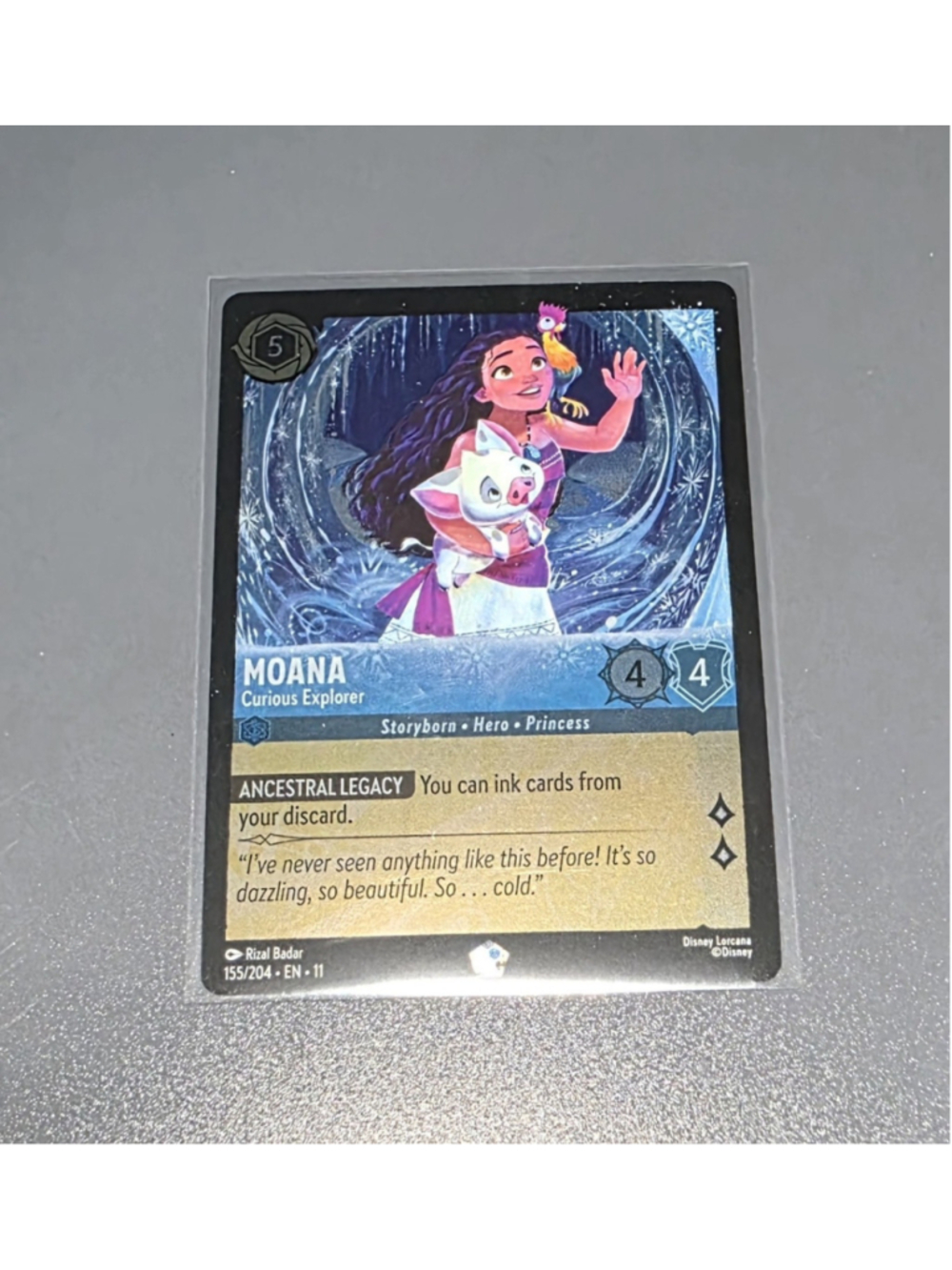 Disney Lorcana Moana Curious Explorer 155/204 Foil TCG NM Trading Card